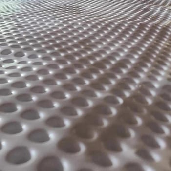 A close-up look at dimple mat, used in crawl space encapsulation for homes in southern Pennsylvania.