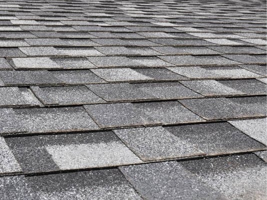 The shingles of a roof.