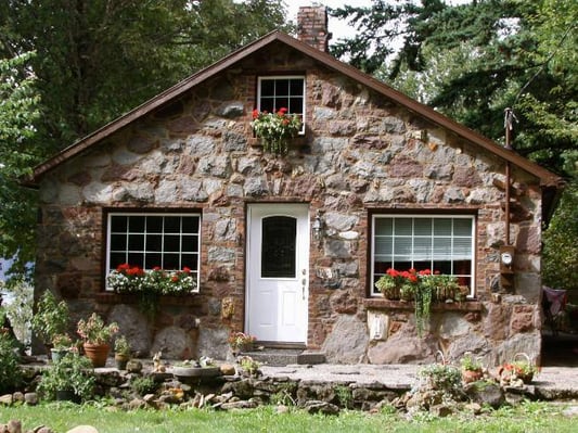 A stone cottage.