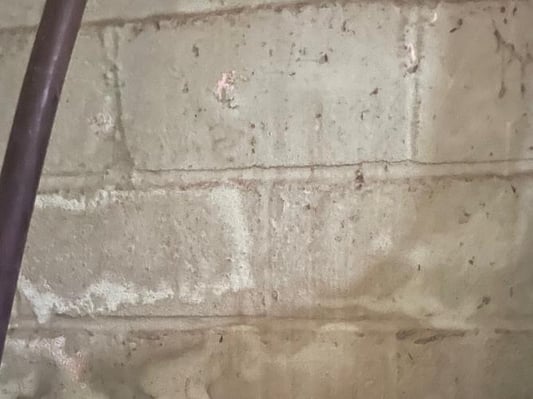 Uninsulated concrete basement walls in Franklin County, Pennsylvania.