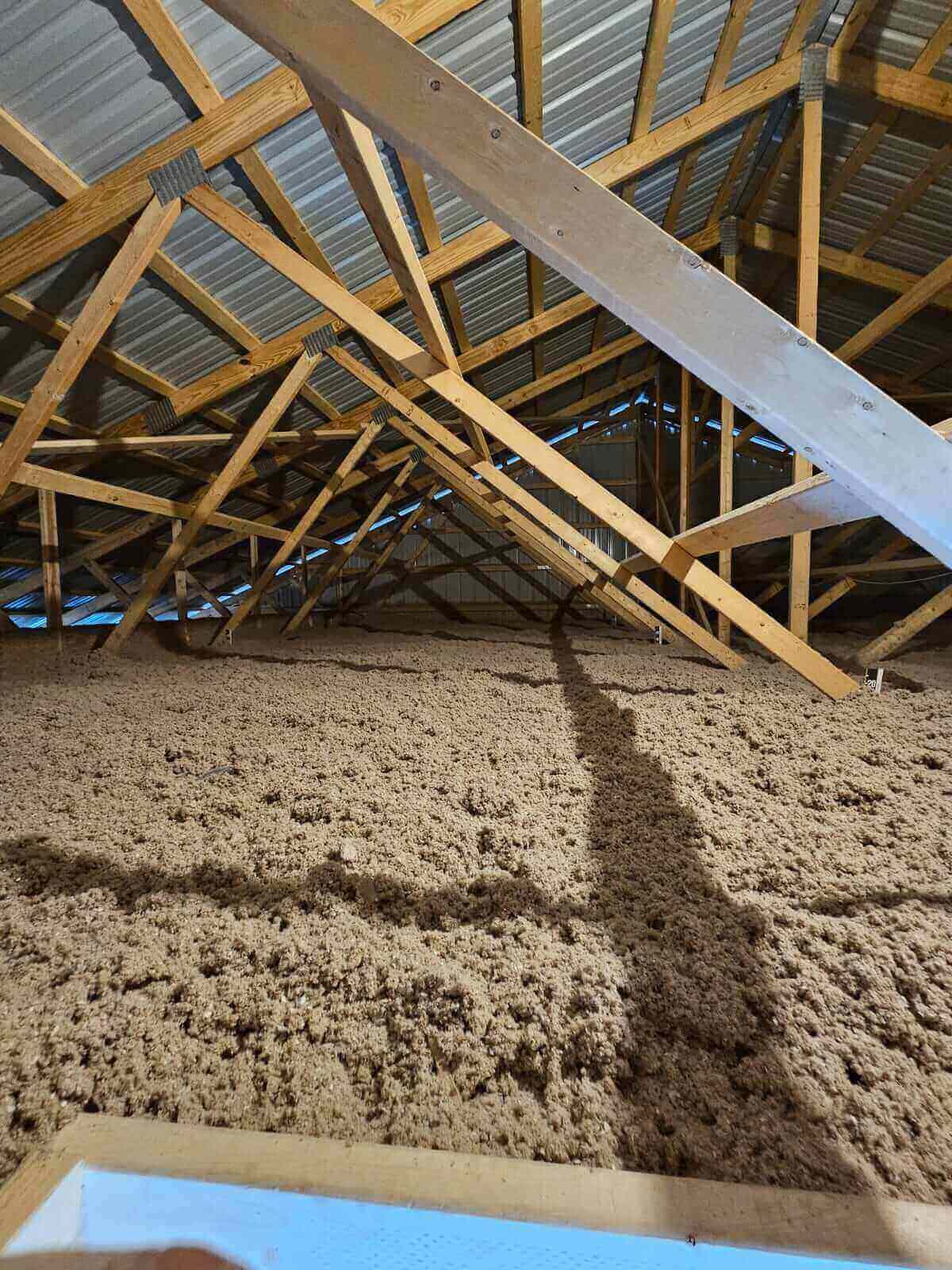 South Central Services installed blown-in cellulose insulation for this attic in Waynesboro, Pennsylvania.