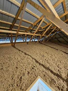 South Central Services installed blown-in cellulose insulation for this attic in Waynesboro, Pennsylvania.