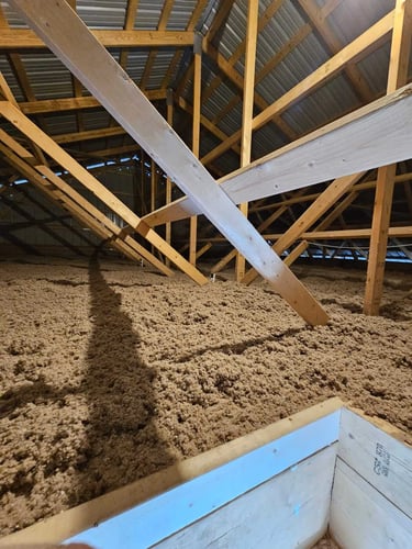 South Central Services installed blown-in cellulose insulation for this attic in Waynesboro, Pennsylvania.